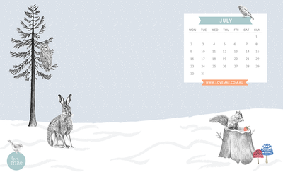 GET OUR FREE WINTER WONDERLAND JULY DESKTOP CALENDAR