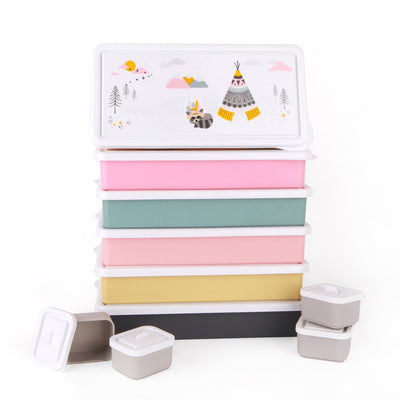 mae lnc010 gypsygirl lifestyle stack kids children bento yum waste free sections leak proof