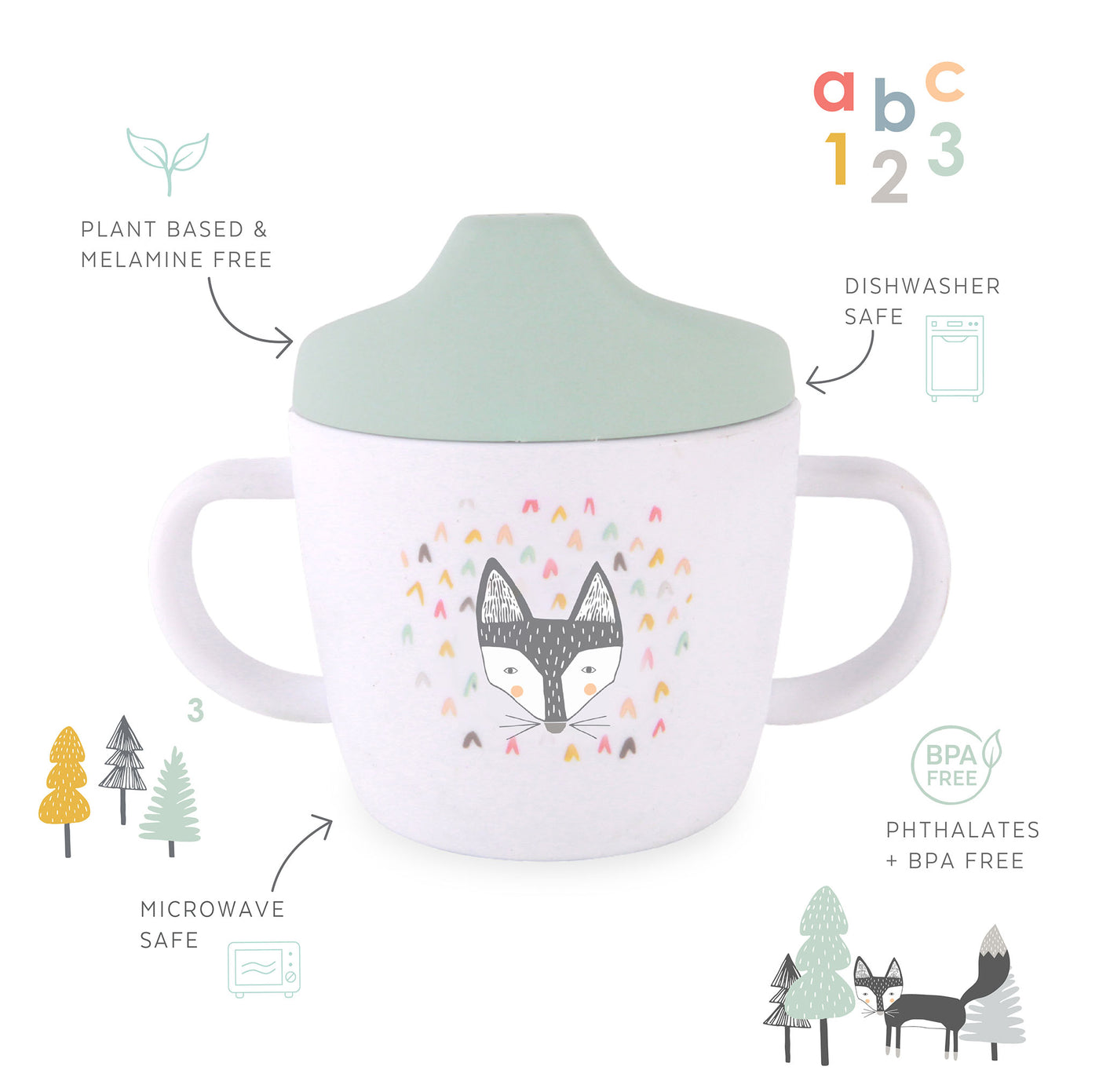 mae sip001 sippycup fox side features kids children