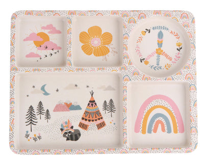 mae yd026 divided plate set gypsy girl plate 2 kids children bamboo bamboo