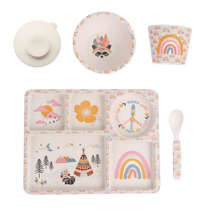 mae yd026 divided plate set gypsy girl set lr kids children bamboo bamboo