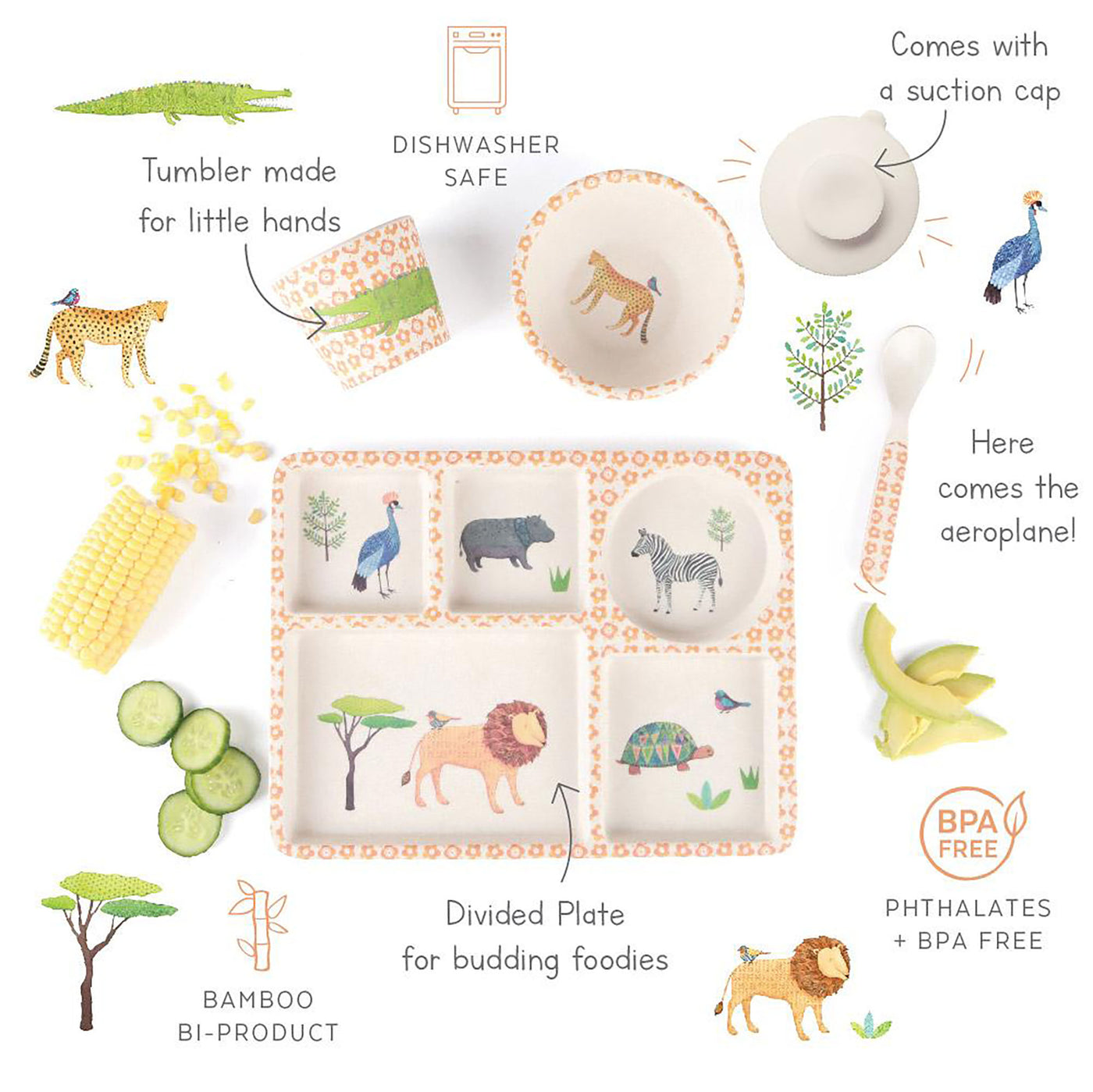 Divided Plate Set - On Safari